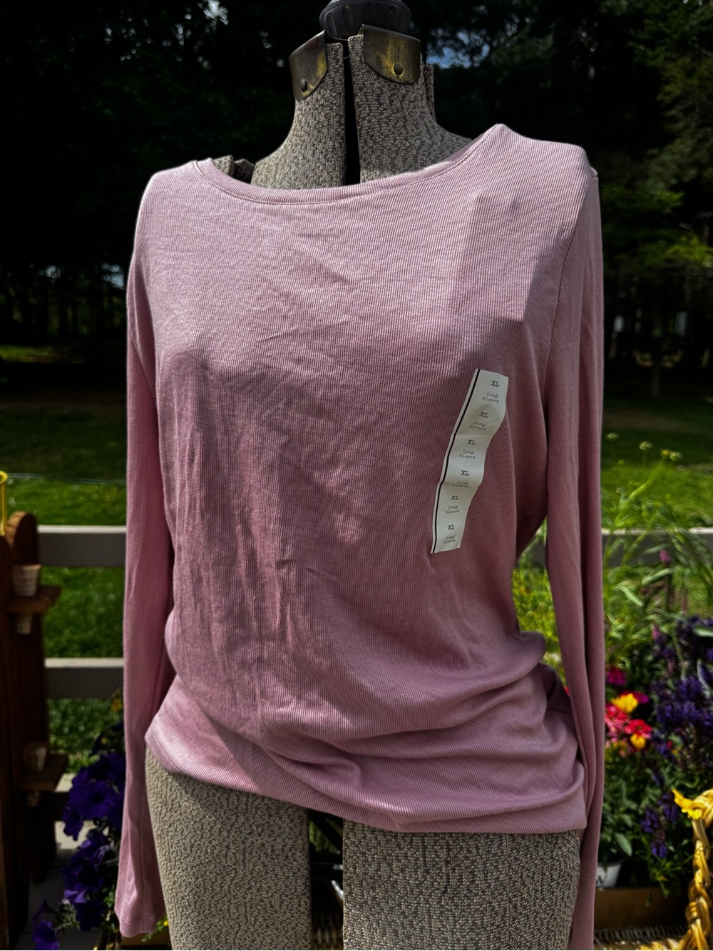 Women’s Lightweight Long-Sleeve Boatneck Top - Dusty Rose NWT